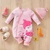 Ropa para Bebé Niña Romper Rosa de Baby Shower Ropa de Una Pieza para Bebé Ropa para Recién Nacidos Romper de Manga Larga Q