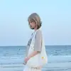 Tendencia de Moda Bolso para Mujer Bolso Casual Estilo Vacaciones Nuevo Primavera Verano Bolso Tejido Estilo Coreano Bolso de Hombro Único Playa Bolso de Punto Flores