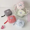 Bolsa Pequena Xadrez Cereja Estilo Coreano Quadrado Pequeno Bolsa para Guardanapo Higiênico de Aparência Elevada para Estudante Bolsa Portátil para Fones de Ouvido Bolsa para Batom