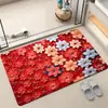 Alfombra Absorbente para Baño con Forma de Flor Tridimensional, Alfombra Suave de Tierra de Diatomeas de Secado Rápido, Alfombra para Cocina y Baño, Felpudo Antideslizante