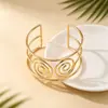 Nuevo Pulsera Ancha de Metal Hueca Espiral Minimalista Europeo Americano Moda Estilo Versátil Abierta para Mujer