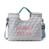 Bolsa de Lona Nueva Otoño 2025 Estilo Coreano Bordado de Letras Bolso de Mano Bolso Cruzado Ligero de Gran Capacidad Bolso Tote
