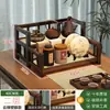 Escritorio Pequeño Nuevo Juego de Té Estilo Chino Olla de Arcilla Púrpura Estante de Almacenamiento Adorno Estante para Colocar Té Gabinete de Almacenamiento