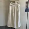 Pantalones Anchos de Pierna Recta con Dobladillo Caído, Estilo Coreano de Nicho Irregulares de Dos Piezas Falsas, Pantalones Casuales Sueltos de Cintura Alta de Alta Gama para Mujer, Primavera 2026