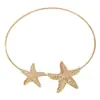 1 Pieza Collar para Mujer Metal Dorado Estrella de Mar Bohemio Vacaciones Estrella de Mar Aleación Collar Joyería para Fiesta Banquete