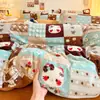 Juego de cuatro piezas de leche polar de invierno, sábana y funda de edredón de coral engrosado Clase A, ropa de cama con forro polar, juego de tres piezas para estudiantes