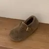 Zapatos para Mujer Otoño e Invierno Estilo Birkenstock con Aumento Interno de Altura de 5 cm, Suela Gruesa, Forrados de Lana de Cordero, Totalmente Cerrados, Zapatos Cálidos de Algodón