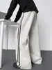 Pantalones de chándal a rayas con estampado de escamas de dragón para hombre, estilo americano de alta calle para otoño, pantalones casuales de pierna ancha, pantalones deportivos rectos holgados y fluidos de moda