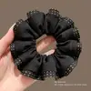 Ligas para el cabello estilo coreano, ligeras, con estampado de leopardo, elásticos para el cabello retro extragrandes, bandas elásticas para el cabello muy elásticas, scrunchies de moda para mujer