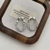 Pendientes de Zirconia Chapados en Oro Cobre Ultra Brillantes de Alta Calidad, Moda de Lujo Ligero Simples de Gama Alta Versátiles Estilo Oro