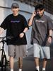 ¡El Trabajo Temprano de Belikem Ya Está Aquí!. Camiseta de Algodón Silueta Holgada Sencilla Estampado de Letras Color Sólido Manga Corta para Hombre Popular