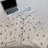 Pijama de Algodón Nube para Mujer en Primavera y Verano, Cárdigan de Manga Corta Dulce y Lindo, Pantalón Corto, Conjunto de Tres Piezas para Casa que se Puede Usar Afuera