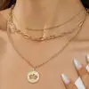 Joyería Transfronteriza Europea y Americana, Collar con Colgante de Corazón Retro a la Moda, Collar de Cadena de Hueso de Serpiente Multicapa de Alta Gama