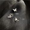 Aretes de Mariposa Diamante Flash Aretes para Mujer Sin Agujero Nivel Alto Corea del Sur Lujo Ligero Elegante Nicho Clip para Hueso de la Oreja Joyería Yiwu