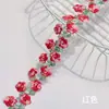 Opciones Multicolores Disponibles, Encaje Bordado de Poliéster Rosa, Pequeñas Flores Delicadas, Código de Barras Hidrosoluble Accesorio para el Cabello Hanfu