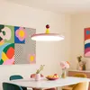 Lámpara Colgante Memphis Colorida para Restaurante Protección Ocular Nuevo Modelo 2025 Dopamina Bauhaus Lámpara Ovni Disco Redondo Mesa Redonda Luz Principal