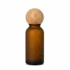 En Stock 15ml 20ml 30ml 50ml Botellas para Aceites Esenciales con Anillo de Madera de Nogal Botellas Gotero de Vidrio de Grado Alimenticio Venta al por Mayor Capacidad Pequeña