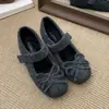 Aumento de Altura Interna 4cm~Sapatos Mary Jane de Pelo para Uso Externo de Inverno Feminino Novos Sapatos Rasos Cinza para Mulheres Sapatos de Algodão com Solado Grosso e Forro de Lã