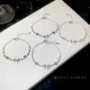 Pulsera Súper Brillante de Zirconia con Lazo y Corazón, Pulsera de Moda, Simple, Fresca y Dulce, Lujo Ligero, Joyería de Mano de Alta Gama y Exquisita