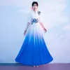 Vestido de Palco para Performance de Coral, Vestido Longo Feminino, Novo Estilo para Adultos e Estudantes, Fantasia de Performance para Competição de Recitação de Canções Vermelha