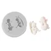 Angel Baby Baby Kids Flip Cake Molde de Silicone Decorativo Ritmo Seco Cerâmica Macia