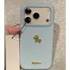 Capa Macia com Textura de Couro com Letras Inglesas Douradas Adequada para Apple 17 Capa de Ano Novo Capa de Celular para Casal Capa Protetora para iPhone 16
