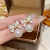 Pendientes de Plata de Ley S925 con Aguja, Personalizados, Completos de Circonita, Súper Brillantes, Estilo de Lujo Ligero de Alta Gama, Pendientes Populares, Elegantes y Exquisitos Accesorios de Moda para Orejas para Mujeres