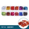 Novas Lantejoulas para Nail Art 12 Caixas Material DIY para Unhas Joias para Nail Art Borboleta Trevo de Quatro Folhas Chama Estrela de Cinco Pontas