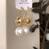Nuevos Pendientes de Perlas Metálicas con Diseño Exagerado Elegante Europeo y Americano para Otoño e Invierno 2025 Pendientes de Moda con Estilo de Gama Alta