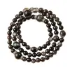 Nuevo Pulsera de Cuentas Budistas de Obsidiana Plateada Estilo Chino con Múltiples Círculos, Pulsera de Obsidiana con Mantra de Seis Palabras de Cobre Blanco Estilo Tíbet, Joyería de Mano Coleccionable