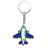 Forma de Avião Desenho Animado Criativo Chaveiro para Mochila Escolar DIY Pingente Decorativo Borracha Macia de PVC Acessórios para Chave de Carro Pequeno Presente