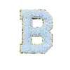 Nuevos Parches de Letras Bordadas para Toalla de Chenilla Azul Cielo Autoadhesivos para Ropa y Gorras de Béisbol Parches Decorativos Versátiles