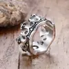 Anillo Kaiwei Vintage de Plata Tailandesa Chapada Corona Negra Estilo Europeo y Americano Anillo Fundido de Acero de Titanio Corona para Hombres y Mujeres Anillo de Corona