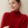 ¡Casual y de Alta Gama! Suéter Elegante de Cachemira para Mujer de Otoño e Invierno Suéter de Cachemira Holgado Versátil con Cuello de Pila para Mujer