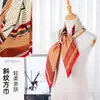Estilo K Lenço Quadrado 90 Elegante Seda de Imitação Sarja Feminina Decorativo Lenço de Seda Feminino Toque de Seda DIY Lenço Fino de Seda