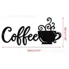 Metal Hierro Taza de Café Decoración de Pared Letrero de Arte Decoración de Pared de Taza de Café Manualidades Pared de Fondo Pared de Cocina Colgante de Pared Silueta