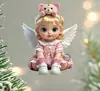 Colgante Acrílico de Nuevo Ángel Lindo Pequeño Transfronterizo Colgante Plano para Espejo Retrovisor de Coche Decoración de Regalo Navideño