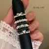 Estética Coreana~Anillo de Corazón de Encaje para Mujer Diseño de Nicho Lujo Accesible Índice Anillo de Dedo Nuevo Anillo Apilable