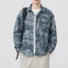 Camisa de Manga Larga Tie-Dye de Alta Gama para Primavera y Otoño para Hombre 2025 Nueva Bonita Holgada Chaqueta Camisa de Trabajo