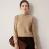 Suave y acogedor~ Suéter de cachemir para bebé de doble grosor para mujer, jersey de punto de cuello medio alto, prenda base para otoño e invierno