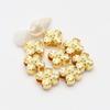 Bolsa cor de areia e ouro cor de ouro tridimensional dupla face com furo passante contas de trevo de quatro folhas cordão de contas pingente material para joias diy