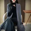 Outono All-match Midi Wool Shawl Feminino Novo Plus Size Poncho Casaco Engrossado Manga Morcego Suéter Sem Alças