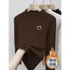 Camada Base Térmica para Meninas com Gola Meio-Alta Outono e Inverno Camiseta Infantil Versátil Quente Manga Longa