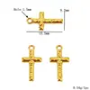 Acero Inoxidable Chapado al Vacío Oro 18K Colgante de Cruz Colgante Árbol de la Vida Pendientes DIY Collar Accesorios de Joyería