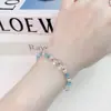 Colar Dopamina Azul Marinho Quadrado Olho de Gato Pérola Feminino Corrente de Clavícula de Luxo Leve Design Único Coleção de Colares e Pulseiras