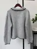 Suéter Abrigo de Punto Trenzado con Cuello de Muñeca Dulce 2026 Otoño/Invierno Nuevo Estilo Perezoso Suave y Acogedor Cárdigan de Punto para Mujer