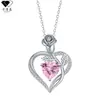 Knn-1172 Collar de Lujo de Alta Gama con Forma de Corazón Rosa para Mujer, Joyería Transfronteriza, Regalo de San Valentín
