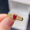 ¡Anillo de Rubí con Monturas Finamente Elaboradas de Plata 925! Piedra Principal 4*5mm Rubí Natural, Admite Pruebas