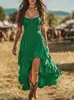 Moda Cruzada Europeia e Americana Vintage Primavera/Verão 2026 Novo Elegante Vestido Sem Alças Irregular com Franzidos que Afinam a Cintura