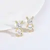 Nuevos pendientes de moda elegantes 2023 para mujer, aguja S925 de plata, microincrustación de circonita, pendientes de oso, personalidad, pendientes de moda para mujer